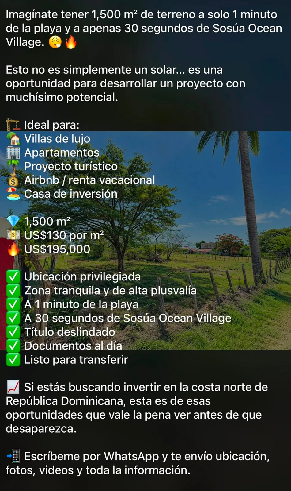 TERRAIN EN VENTE PLAYA LAGUNA SOSÚA PUERTO PLATA, photo 3